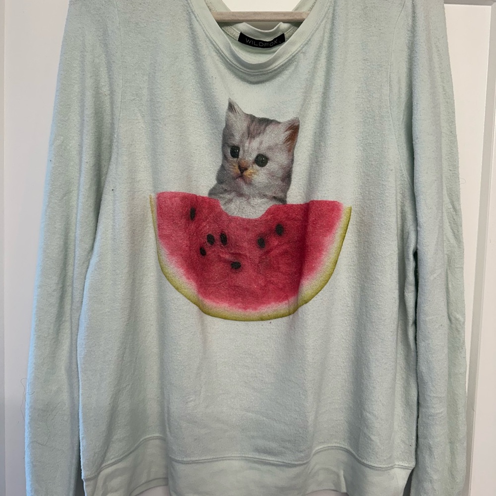 Wildfox Watermelon Cat Sweatshirt